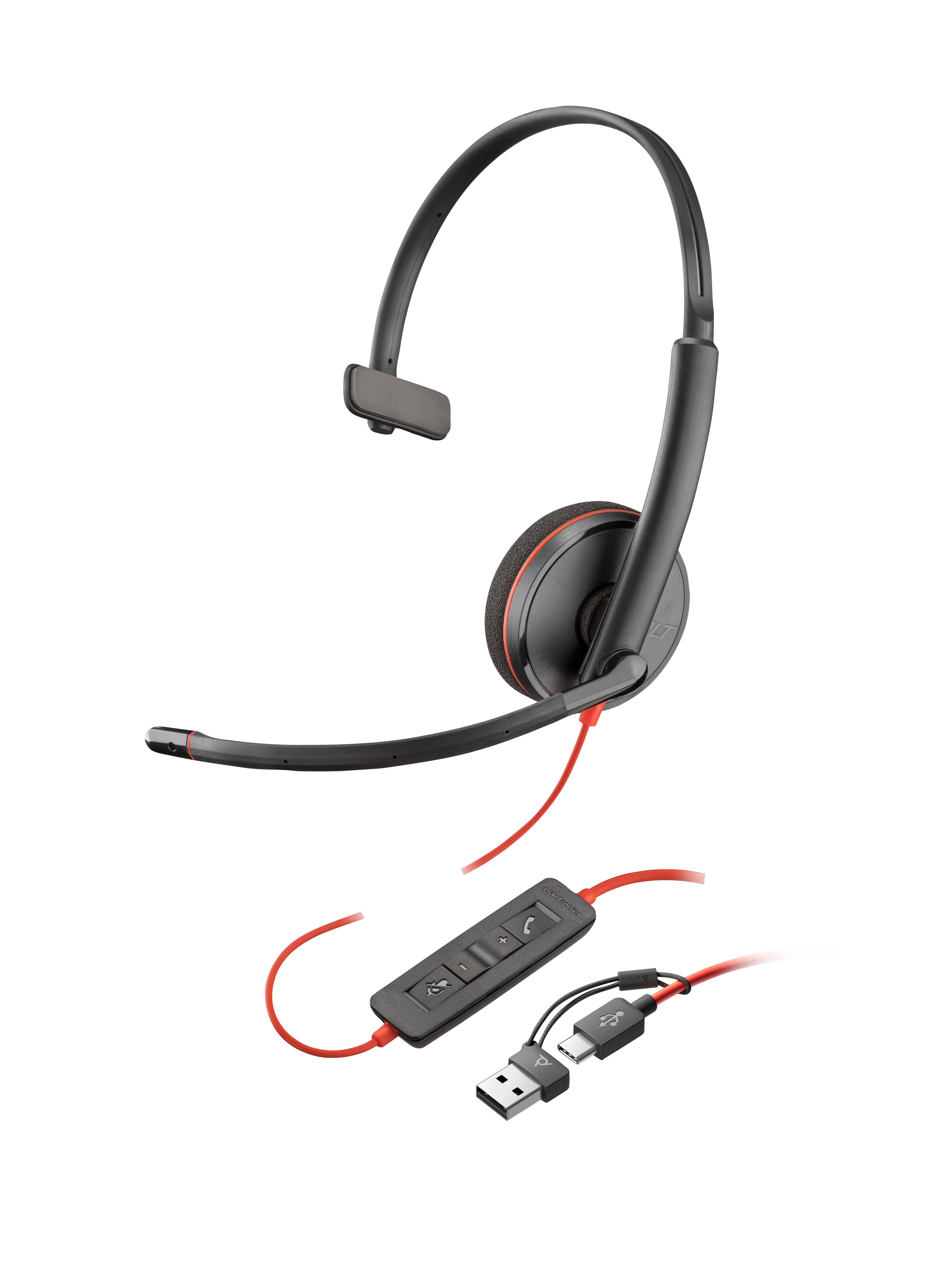 Auriculares Poly Blackwire 3210 Monaural USB-C Reducción de ruido Diadema Negro 80S09A6
