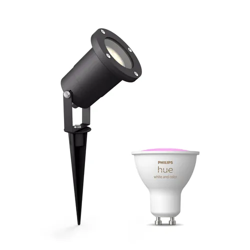 Philips Hue Pack: Foco Philips Puled (negro) + Bombilla Gu10 Rgb