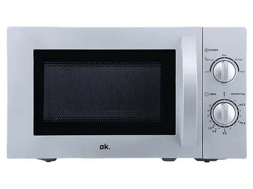 Microondas - ok. OMW 1231 S, 700 W, 5 Niveles de potencia, 20l, Descongelación, Plateado