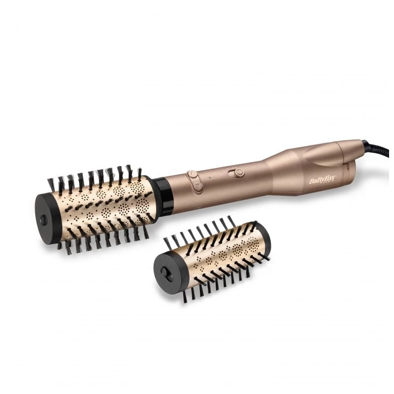 BaByliss Big Hair Dual AS952E 2 cepillos Airflow Dorado 650W iónico cerámica Cepillo de aire rotatorio