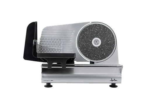 Cortafiambres - Jata JECF1054, 200W, Regulador de Corte Precisión 0 a 15 mm, Base Antideslizante, Cuchilla INOX Stonite 22cm, Plata