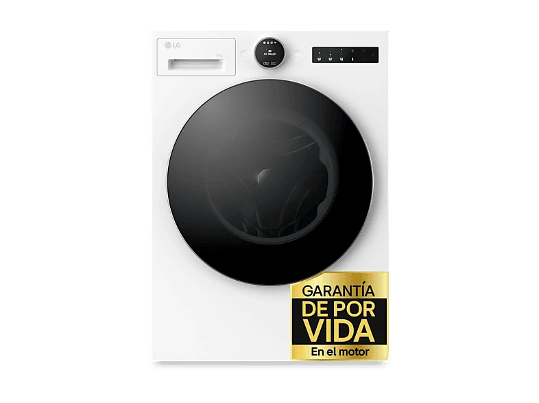 Lavadora carga frontal - LG F4X7013TWS, 13 kg, 1400 rpm, 23 programas, TurboWash 360º, Selector LCD, Clase A-40%, Blanco
