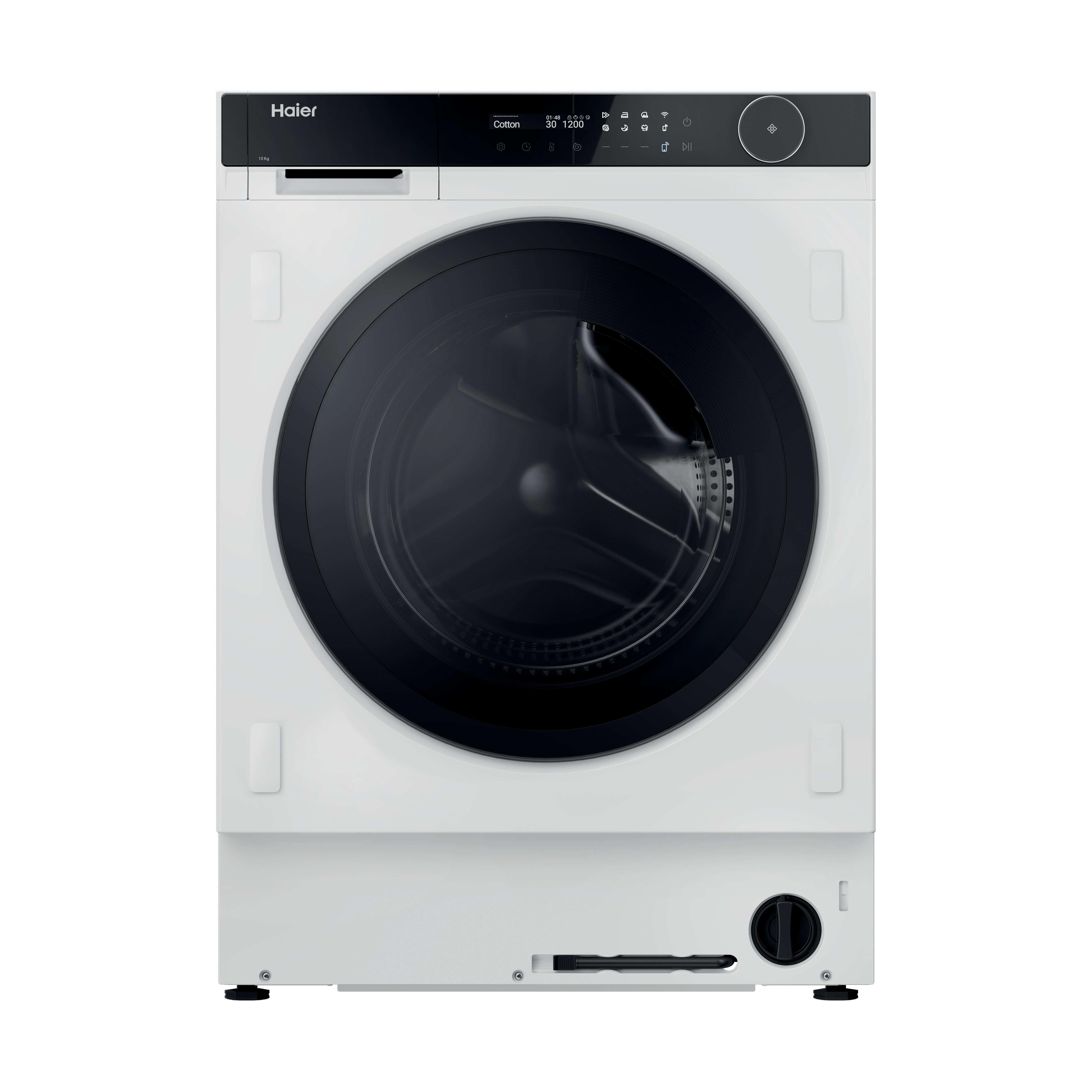 Lavadora integrable - Haier Series 8 HWB100-B14858U1, Carga frontal, Motor Inverter, Función Vapor, Ciclo Smart AI, 10 kg, 1400 rpm, Sin panelar