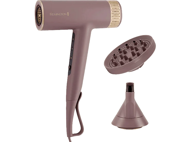 Secador - Remington EC8930 AIRvive™, 1600 W, 12 Combinaciones de Temperatura y Velocidad, Aire Frío, Difusor incluido, Iónico, Silencioso, Rosa