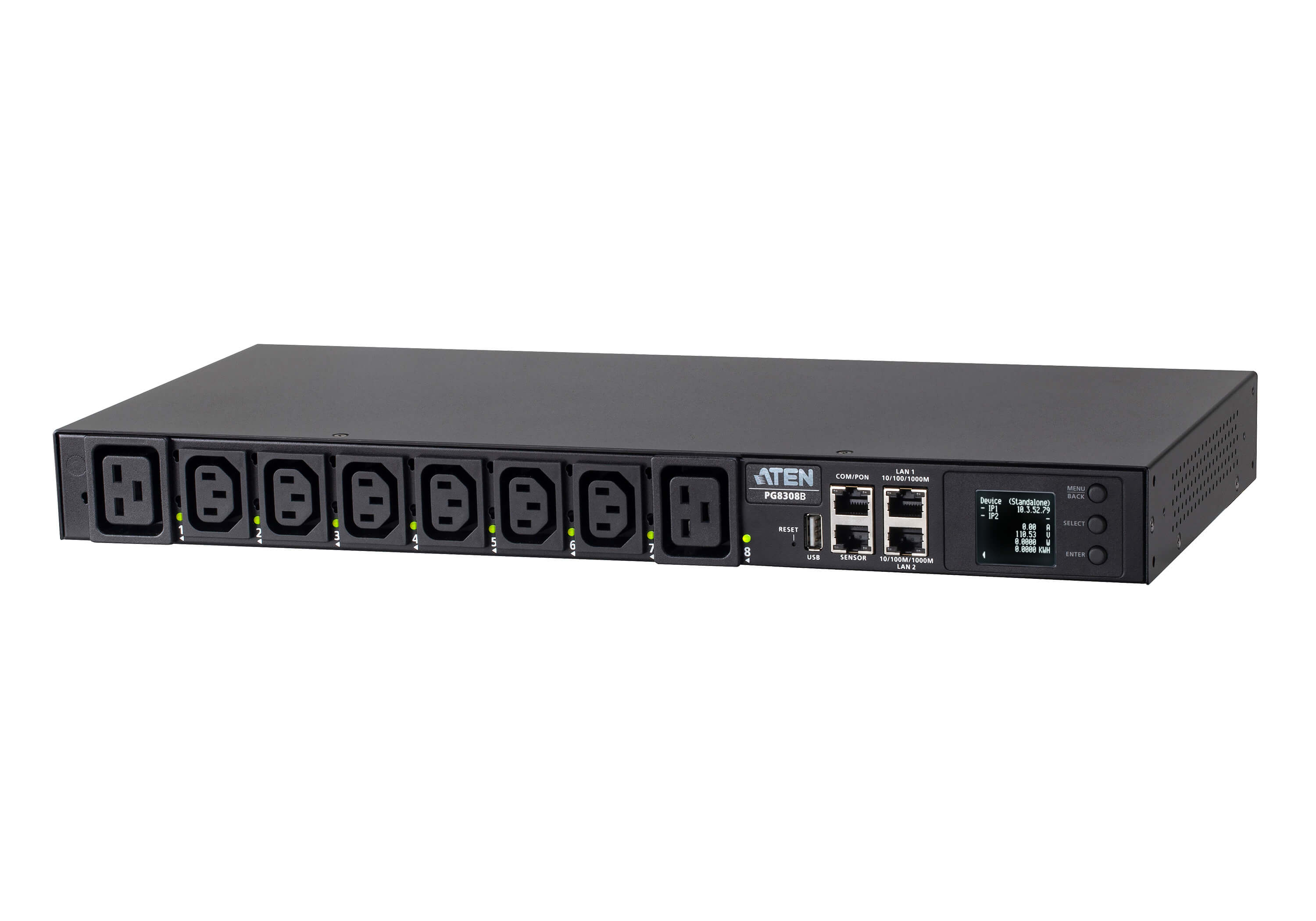 Aten PG8308G-AT 32A 8-Toma 1U Toma-Metered & Conmutadore PG8308G-AT