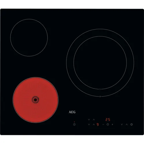 AEG - Placa vitrocerámica AEG con 3 zonas de cocción - HRB63321CK.