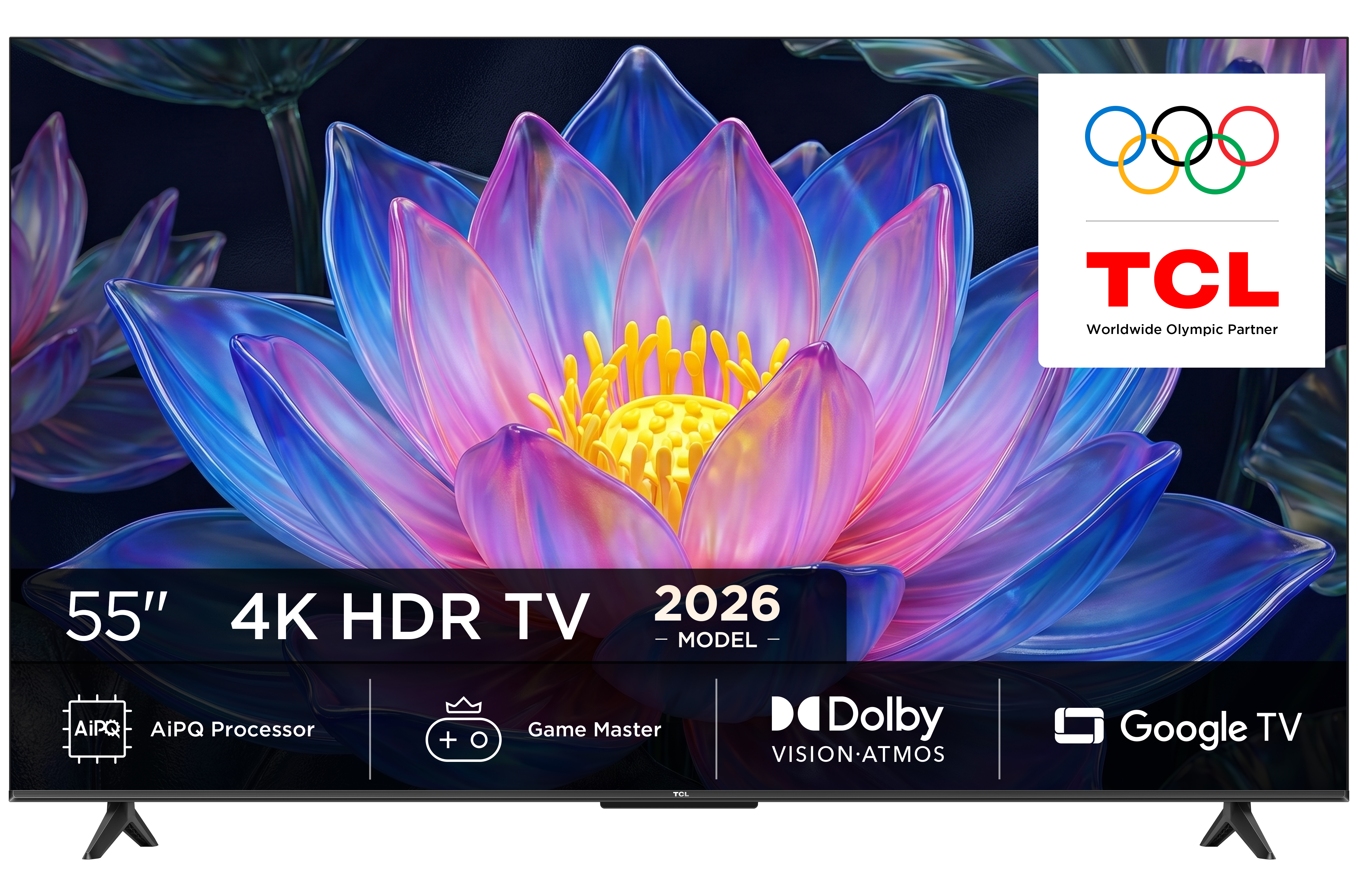 TCL - TV LED 139cm (55") TCL 55P6L, 4K HDR, Direct LED, Google TV, HDR10, Dolby Audio, Game Master, VRR, AirPlay 2.
