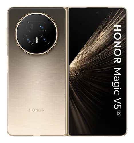 Honor Magic V5, Dawn Gold, 512 GB, 16 GB RAM, 7.95" OLED plegable, Qualcomm Snapdragon 8 Elite Mobile Platform, 5820 mAh
