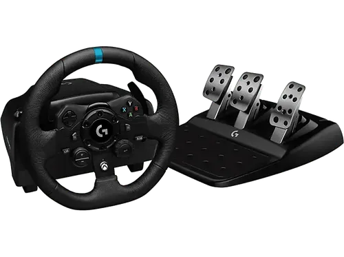 Volante - Logitech G G923, Para Xbox X, One, PC, Pedales personalizables, Escala 1:1, Force Feedback, USB, LED, Trueforce, Negro