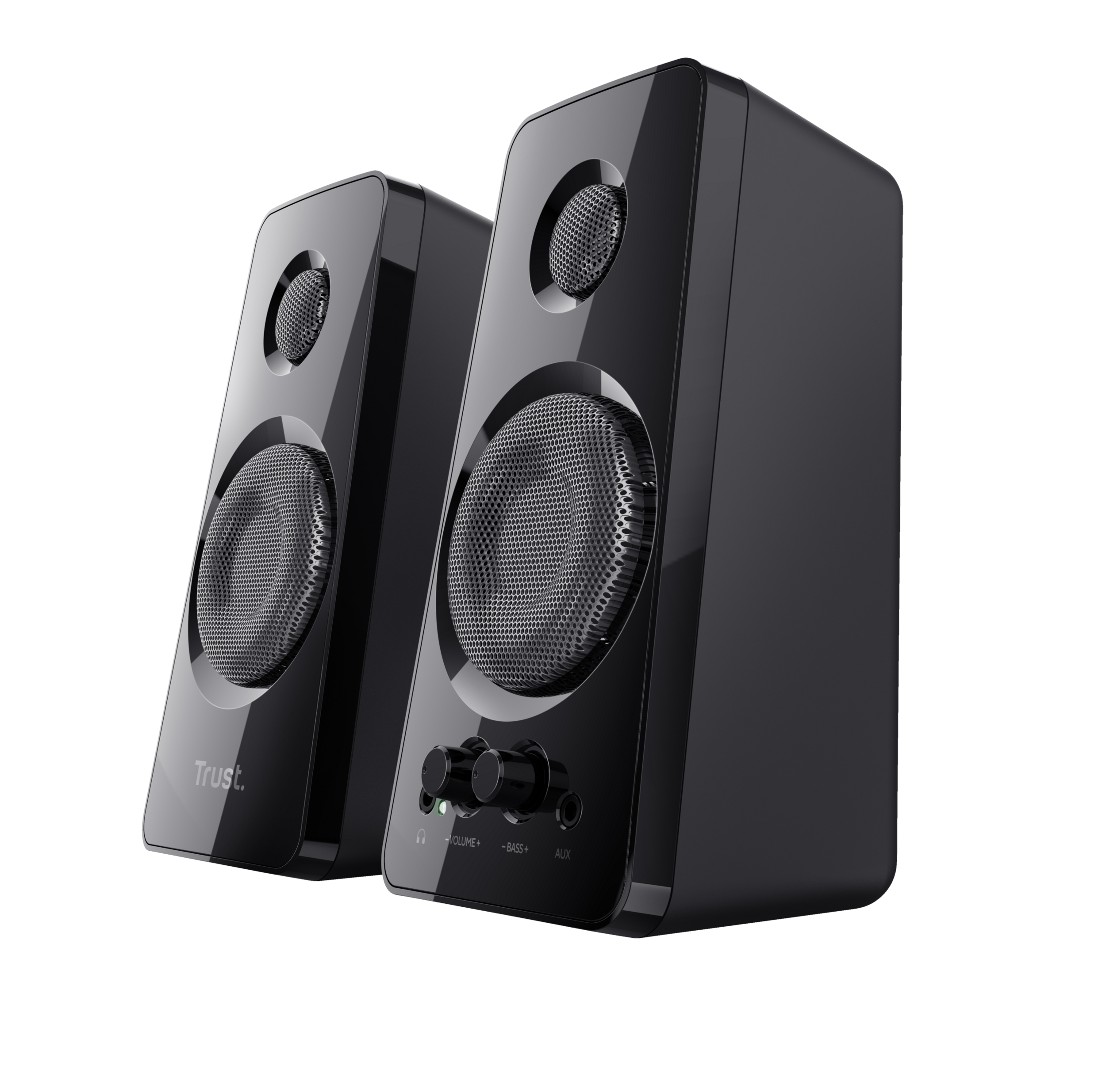 ALTAVOCES TRUST 2.0 TYTAN 18W RMS 36W MAX AUTOALIMENTADO USB CONEXION FRONTAL AURICULARES NEGRO 21560