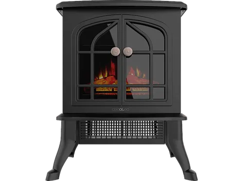 Chimenea eléctrica - Cecotec ReadyWarm 2000 Flames, W, 2 niveles, Termostato ajustable, Control de llamas, Black
