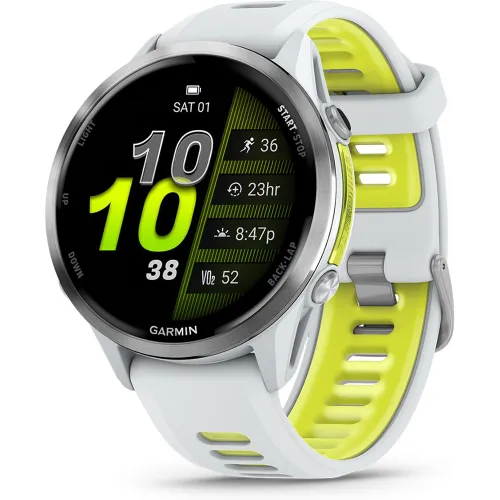 Garmin - Reloj smartwatch unisex Forerunner® 970 Blanco-Amarillo Garmin.