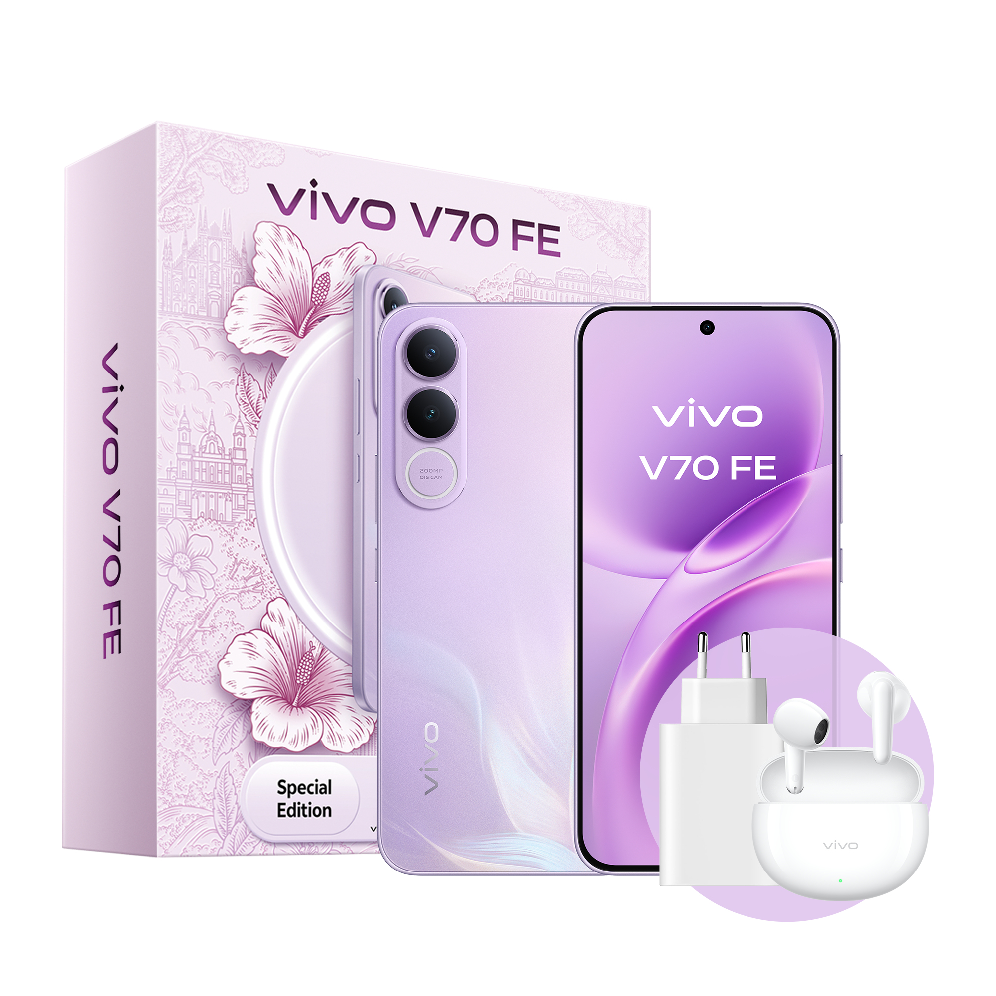 VIVO V V70 FE + BUD 6.83" 5G 8GB/256GB Púrpura