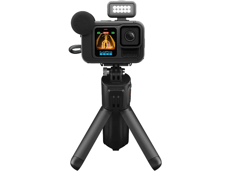 Cámara deportiva - GoPro Hero 13 Black Creator Edition, HyperSmooth 6.0, 5.3K, 27 MP, Autonomía 4.5 h, HDR, Sumergible 10m, lenta, Negro