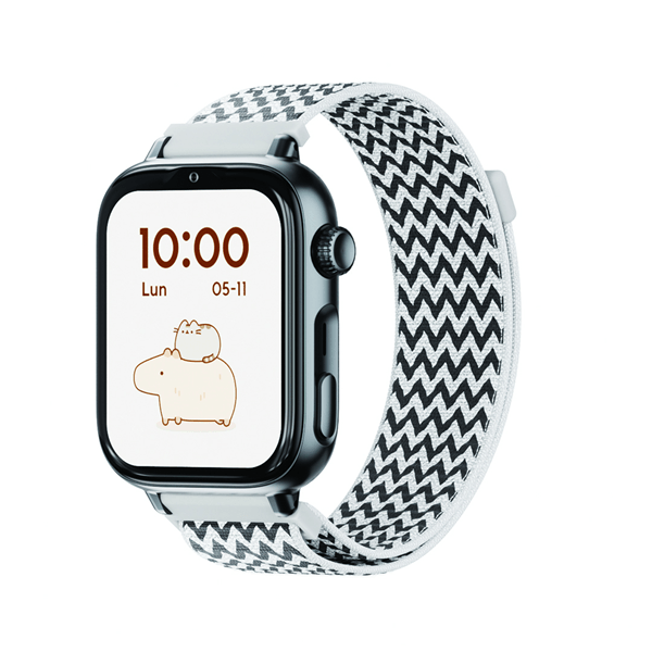 SaveFamily SaveWatch Plus 2 Reloj Inteligente para ni os 4G Esfera Negra correa Tela ZigZag