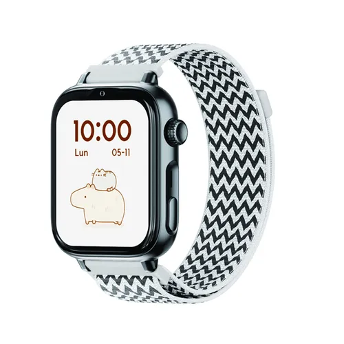SaveFamily SaveWatch Plus 2 Reloj Inteligente para ni os 4G Esfera Negra correa Tela ZigZag
