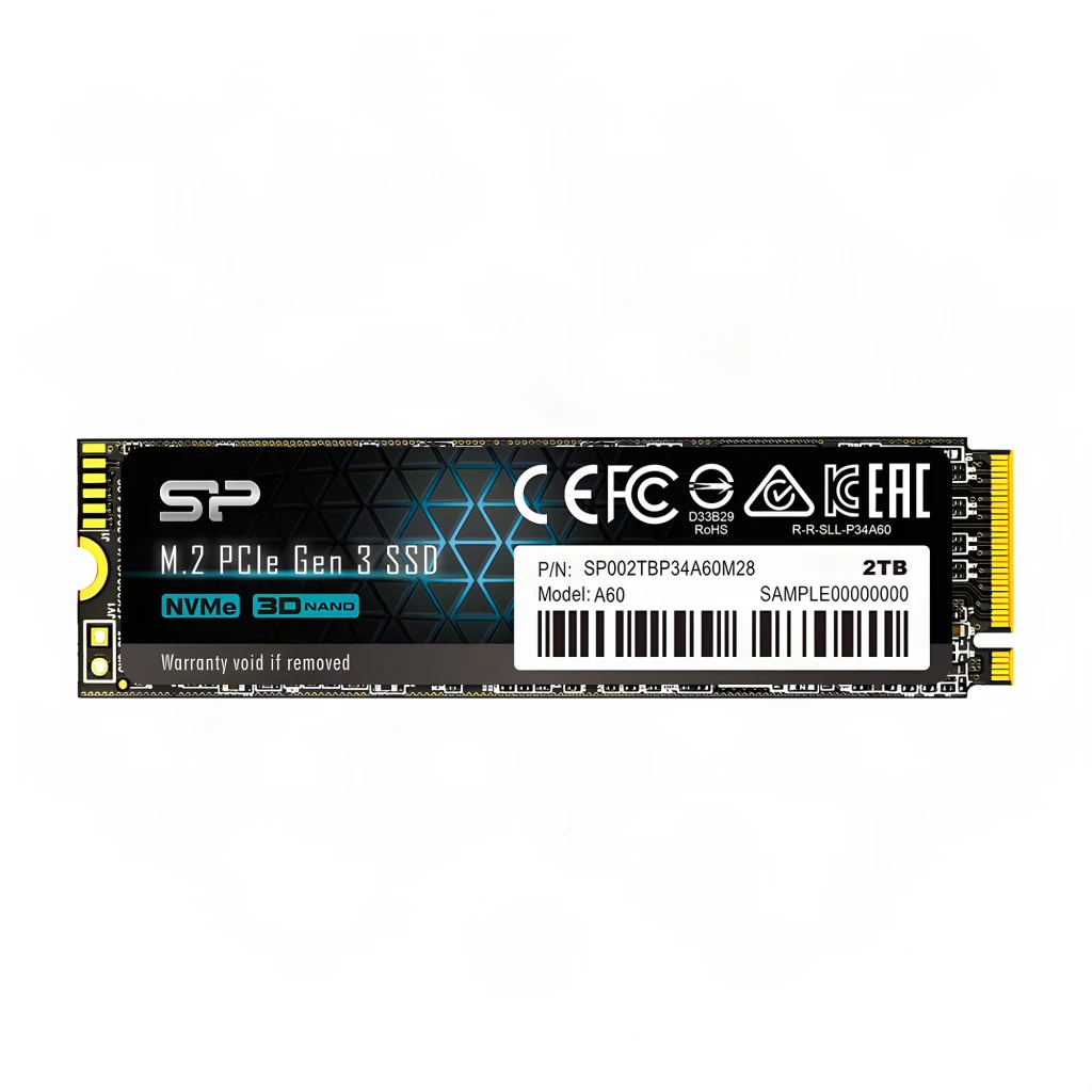 SSD Silicon Power A60 2TB M.2 NVMe PCIe Gen3 3.0 x4