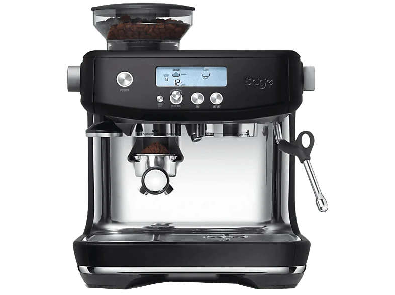 Cafetera express - Sage the Barista Pro™, 15 bar, 1680 W, 2 Tazas, Microespumado manual artesanal, Dosing Funnel™, Negro