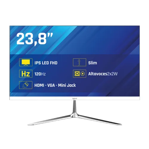IGGUAL Monitor 24" IPS 1ms FHD 120Hz MM blanco 23.8" LED IPS Full HD HDMI VGA Altavoces