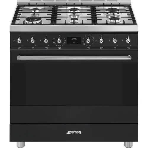 Smeg - Cocina compacta gas Smeg 90 cm, 1 cavidad de horno - C9GMMB2.