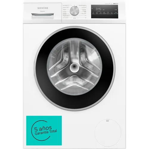 Lavadora carga frontal - Siemens WM14N292EP, 9 kg, 1400 rpm, 14 programas, SmartFinish, Motor iQdrive, Blanco