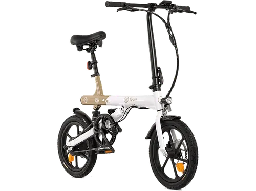 Bicicleta eléctrica - Youin Rio, Plegable, 250 W, Hasta 25 km/h, Autonomía 45 km, Blanca