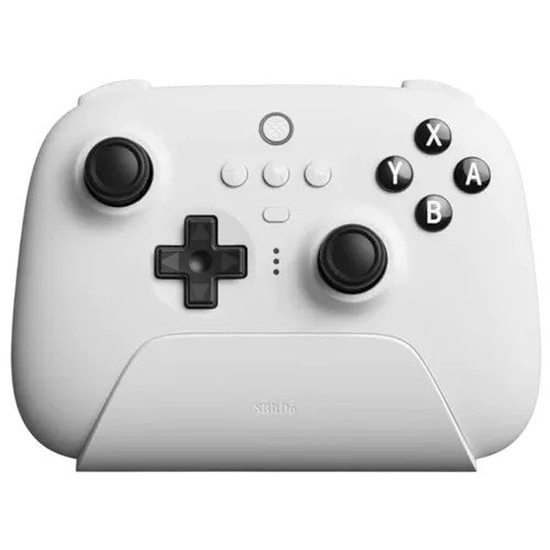 Gamepad 8BitDo Ultimate Bluetooth/2.4G con adaptador + base de carga Blanco - Mando Nintendo Switch/Smartphone/PC
