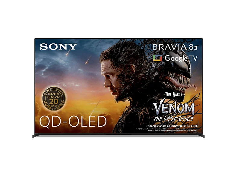 TV QD-OLED 55" - Sony Bravia 8 II, Procesador XR con IA, Smart (Google TV), IMAX, Dolby Atmos/Vision, Chromecast, Airplay, PS5, 120Hz, Eco, 55XR8M2