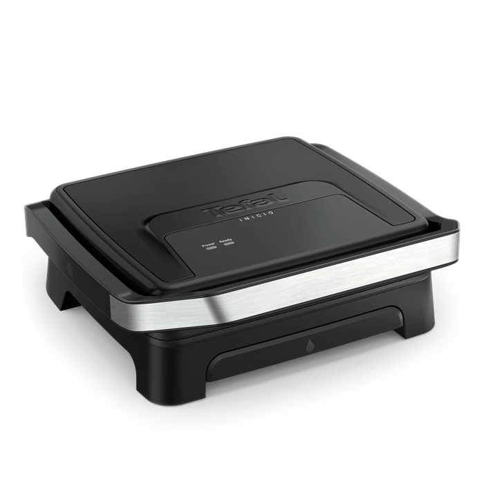 Tefal Inicio, Plancha de paninis y grill, 2 en 1, Gran capacidad, Placas antiadherentes, Bandeja de goteo 2000 W, Placas de cocción antiadherentes