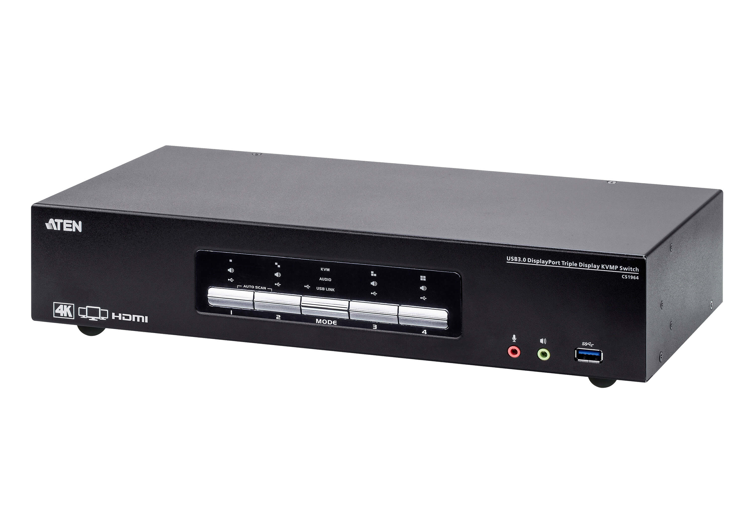 ATEN CS1964-AT-G interruptor KVM Negro CS1964-AT-G