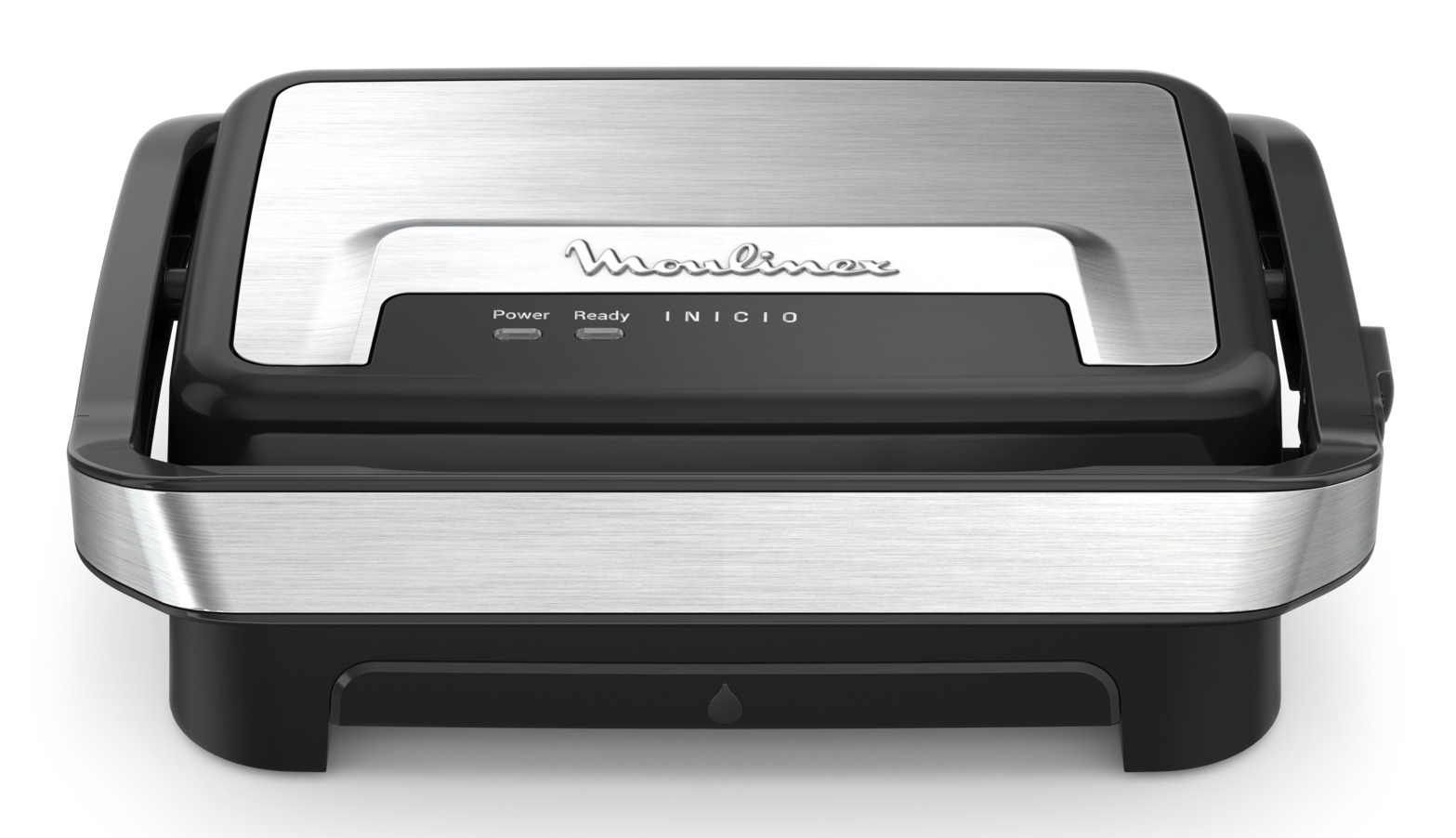 Grill - Moulinex Inicio Compact GI270D, 2 en 1, & sandwichera, raciones, Antiadherente, 1000 W, Bandeja de goteo extraíble, Acero Inoxidable