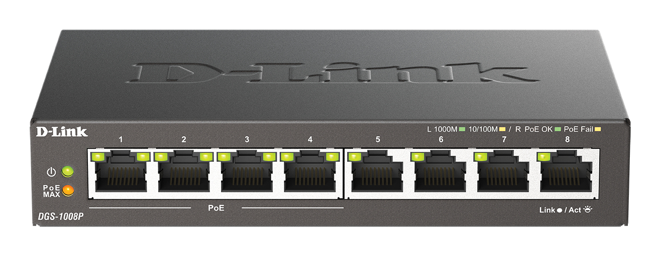 D-Link DGS-1008P/E switch L2 Energía sobre Ethernet (PoE) DGS-1008P/E
