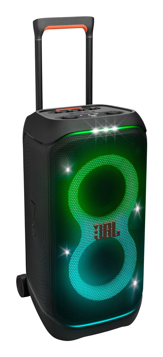Altavoz de gran potencia - JBL PartyBox Stage 320, 240W, Con batería, Autonomía 18h, Portátil para fiestas, Asa telescópica, Ruedas, Bluetooth