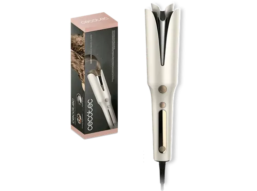 Rizador - Cecotec SurfCare Magic Waves Plasma Elite, Tecnología Plasma, Revestimiento cerámico, 160 a 210 °C y rotación en ambos sentidos, Plata
