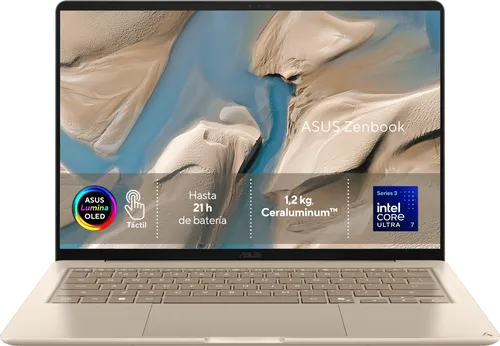 (MAS) PORTATIL ASUS ZENBOOK 14" UX3480AA-SU320W (90NB1946-M00EF0) OLED WQXGA+ CORE ULTRA 7 355 24GB 512GB SSD W11 GOLD