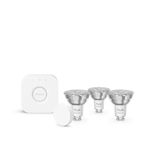 Philips Hue White & Color Ambiance Starter Kit Essential: 3 Bombillas Inteligentes Gu10 (345 Lm) + Botón Inteligente: imagen 2