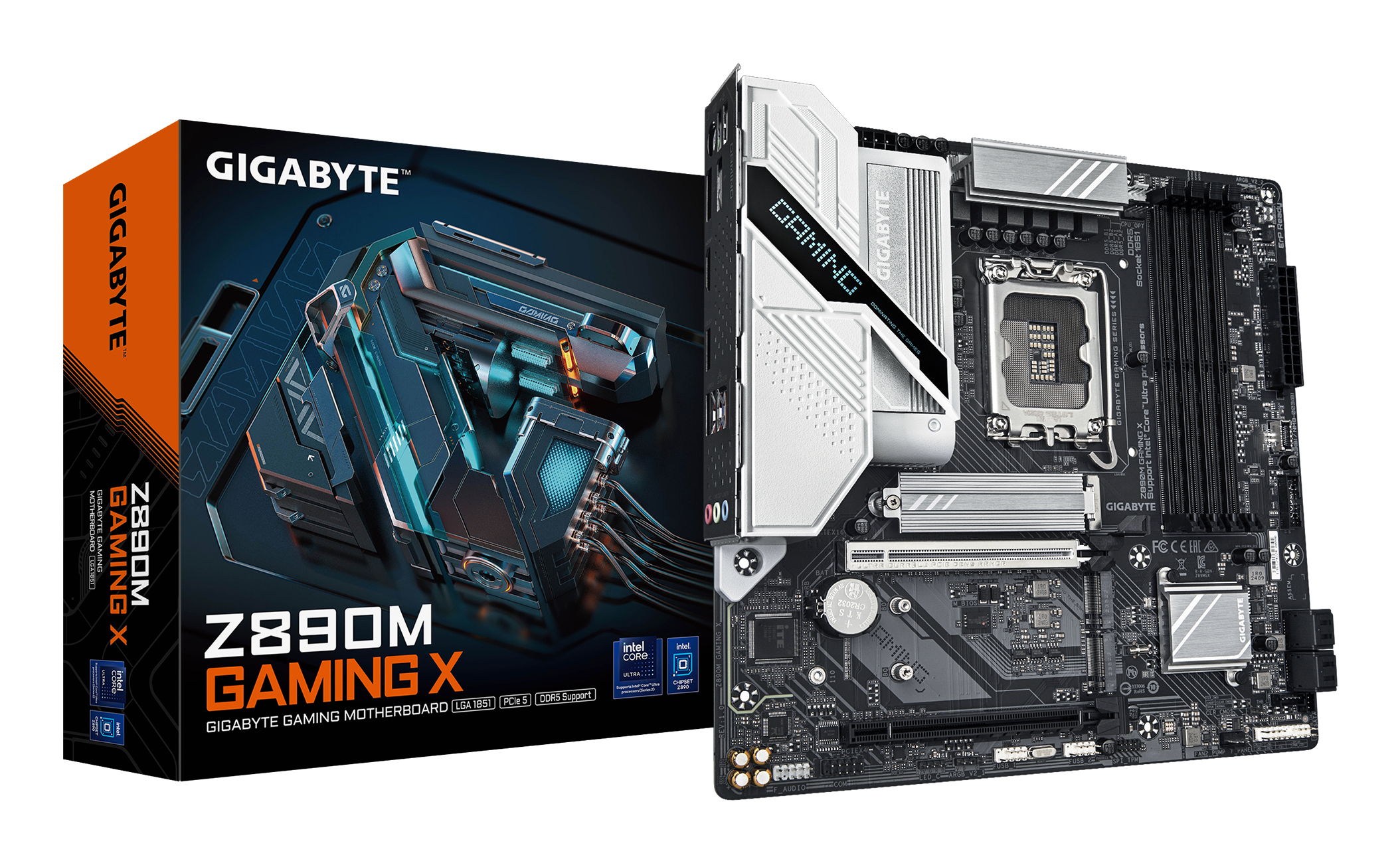 GIGABYTE Intel Placa base Z890M GAMING X - Compatible con procesadores Intel Core Ultra (Serie 2), 8+1+2 fases VRM, hasta 8800MHz DDR5 (OC), 1xPCIe 5