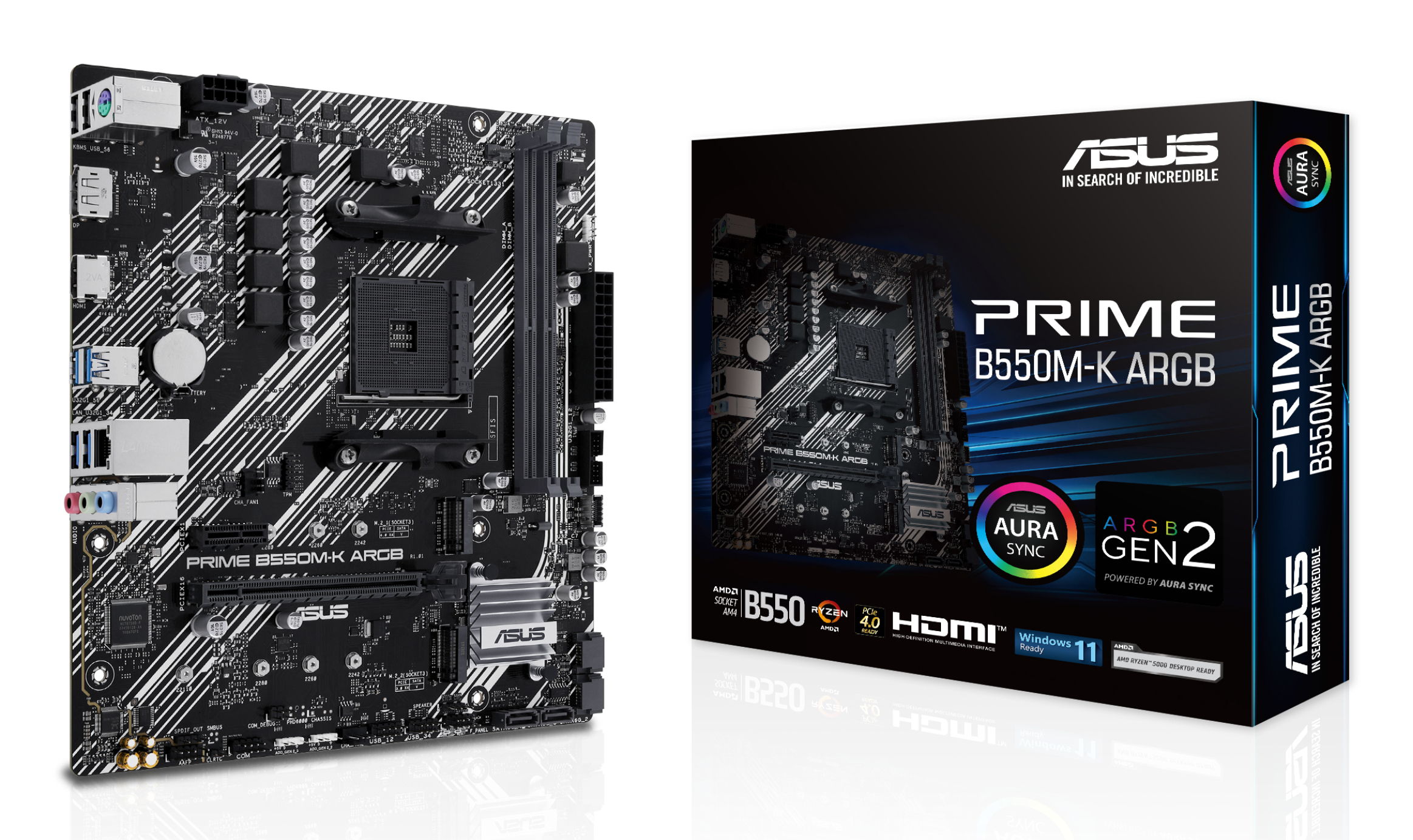 ASUS PRIME B550M-K ARGB AMD B550 Zócalo AM4 micro ATX 90MB1GC0-M0EAY0