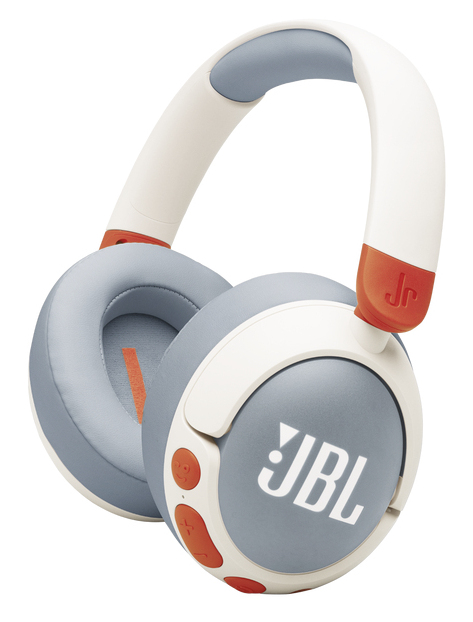 Auriculares infantiles - JBL Junior 470NC, Circumaurales , Sonido inocuo 85db, Control parental, Micrófono, Cancelación ruido, Autonom 50h,Blanco