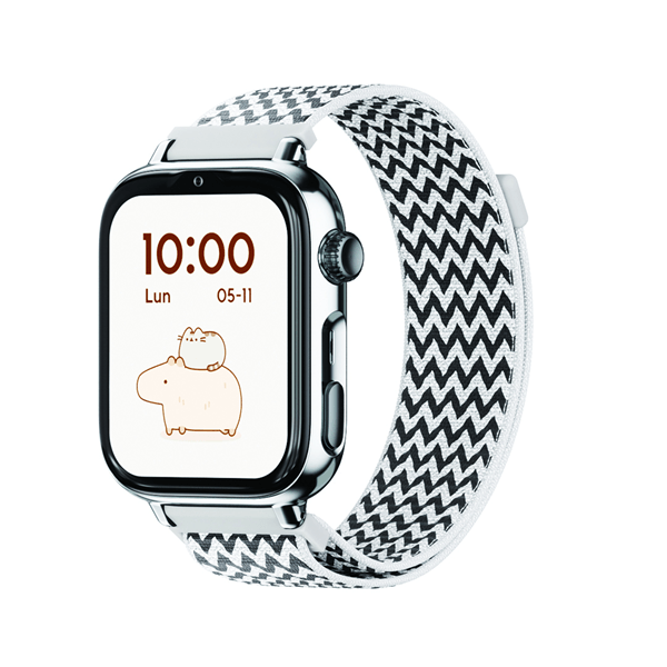 SaveFamily SaveWatch Plus 2 Reloj Inteligente para ni os 4G Esfera Plateada correa Tela Zig Zag
