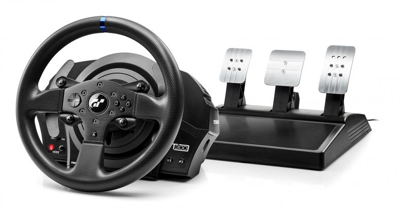 Volante - Thrustmaster T300 RS GT Edition PS5, PS4 y PC, Force Feedback de 1080°, Motor sin Escobillas, Sistema Correa Doble, 3 Pedales T3P