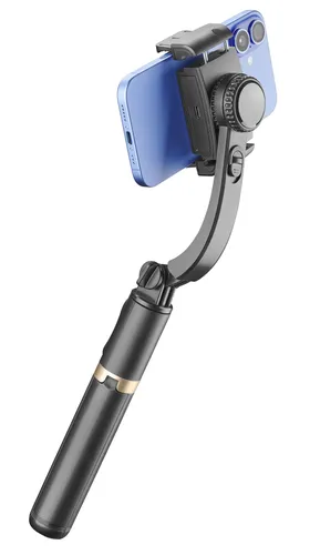 Estabilizador - CellularLine FREEMOTION, 3 funciones en 1, Anti-vibraciones, Con Bluetooth y control remoto, Negro