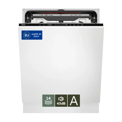 Lavavajillas integrable - AEG FSE76727P, 14 servicios, 7 programas, 60 cm, GlassCare, Tercera Bandeja, Sin panelar