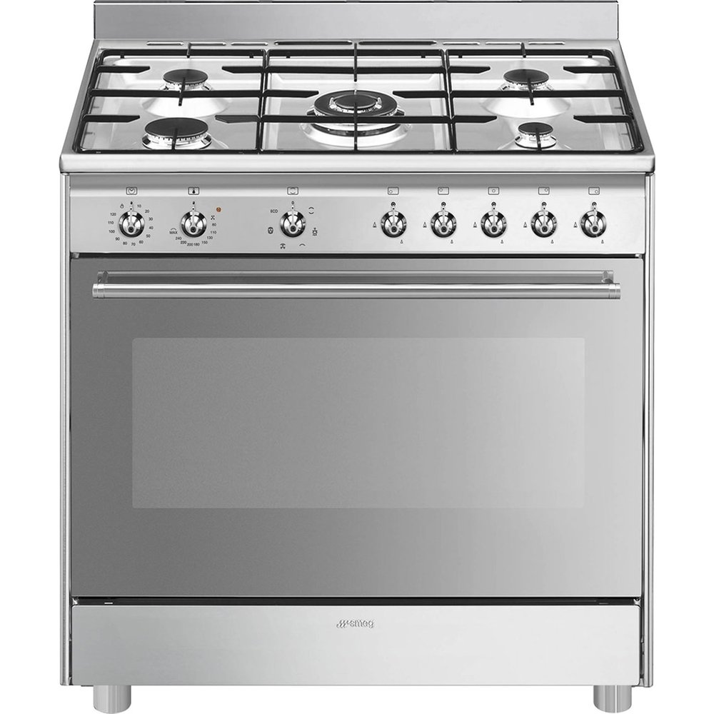 Smeg - Cocina compacta gas Smeg 90 cm, 1 cavidad de horno - SX91GM.