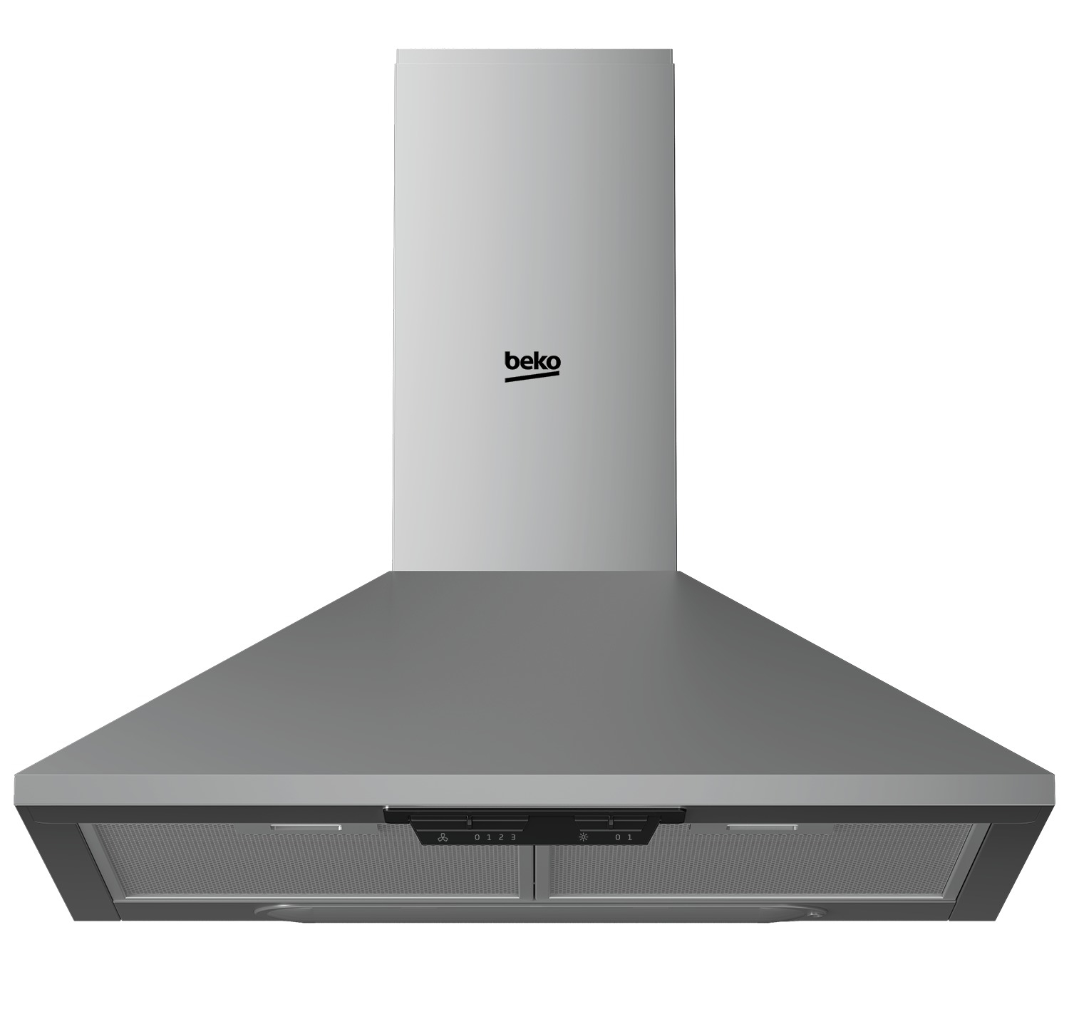 Campana decorativa - Beko HCP61310I, 3 Velocidades, 395 m³/h, 60 cm, Filtro casette de metal, Inox