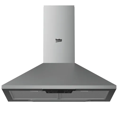 Campana decorativa - Beko HCP61310I, 3 Velocidades, 395 m³/h, 60 cm, Filtro casette de metal, Inox