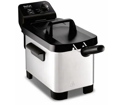 Freidora - Tefal FR 3310 Easy Pro, 3 L, Tecnología zona fría, Tapa de almacenaje, Termostato ajustable entre 150º C a 190 ºC, Acero Inoxidable