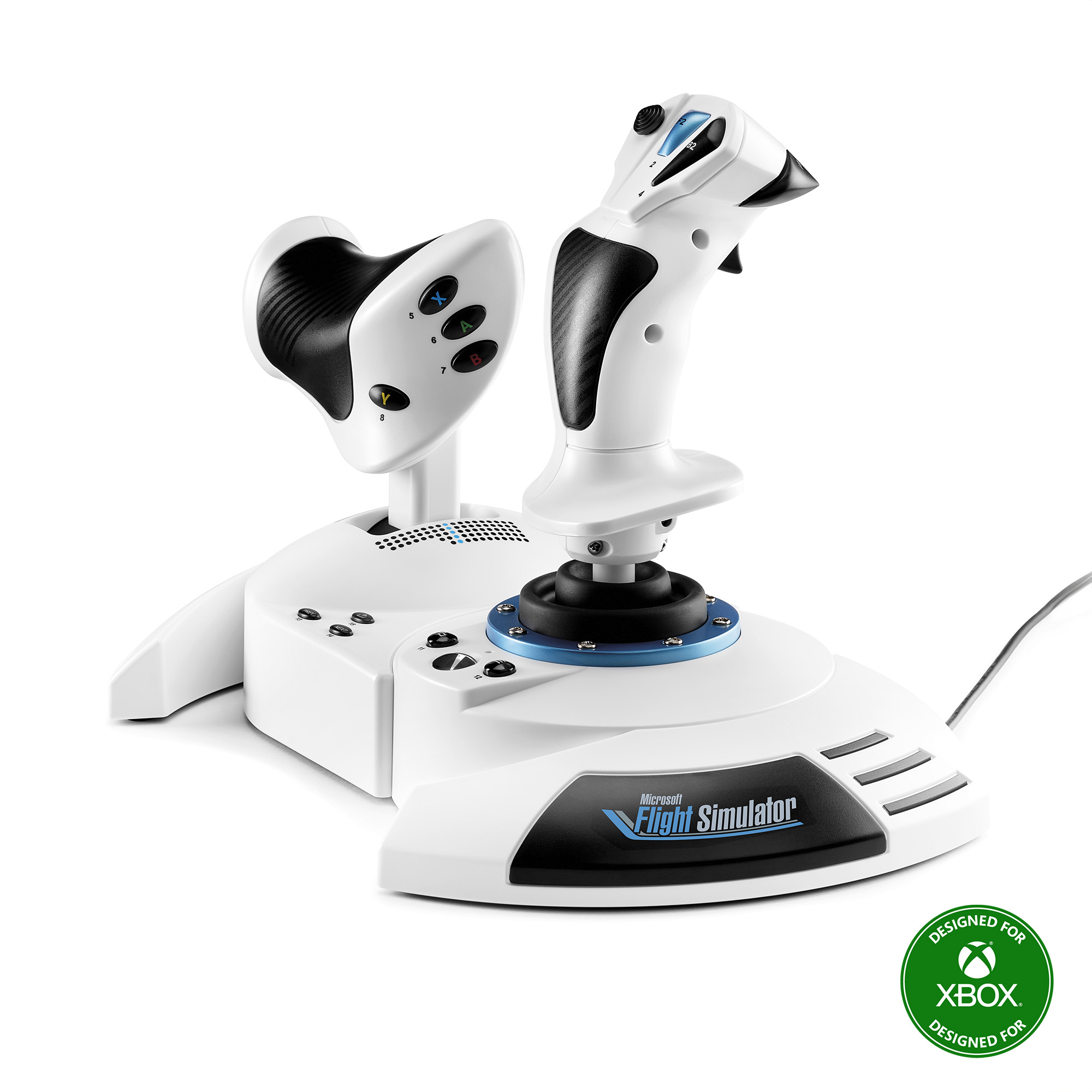 Simulador de vuelo - Thrustmaster T.Flight Hotas One Microsoft Flight Simulator Edition, Función timón doble, Para Xbox y PC, Blanco