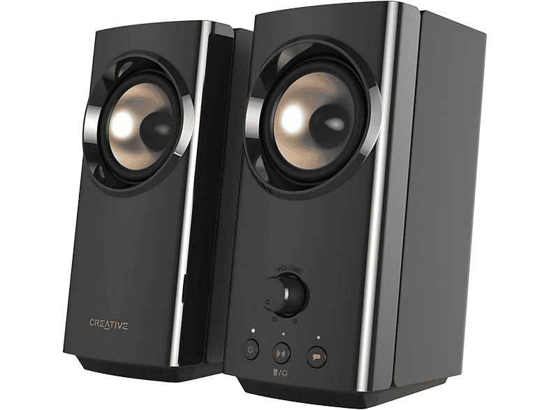 Altavoces para PC - Creative T60, Bluetooth, Hasta 60 W, Audio USB-C, Sound Blaster, Negro