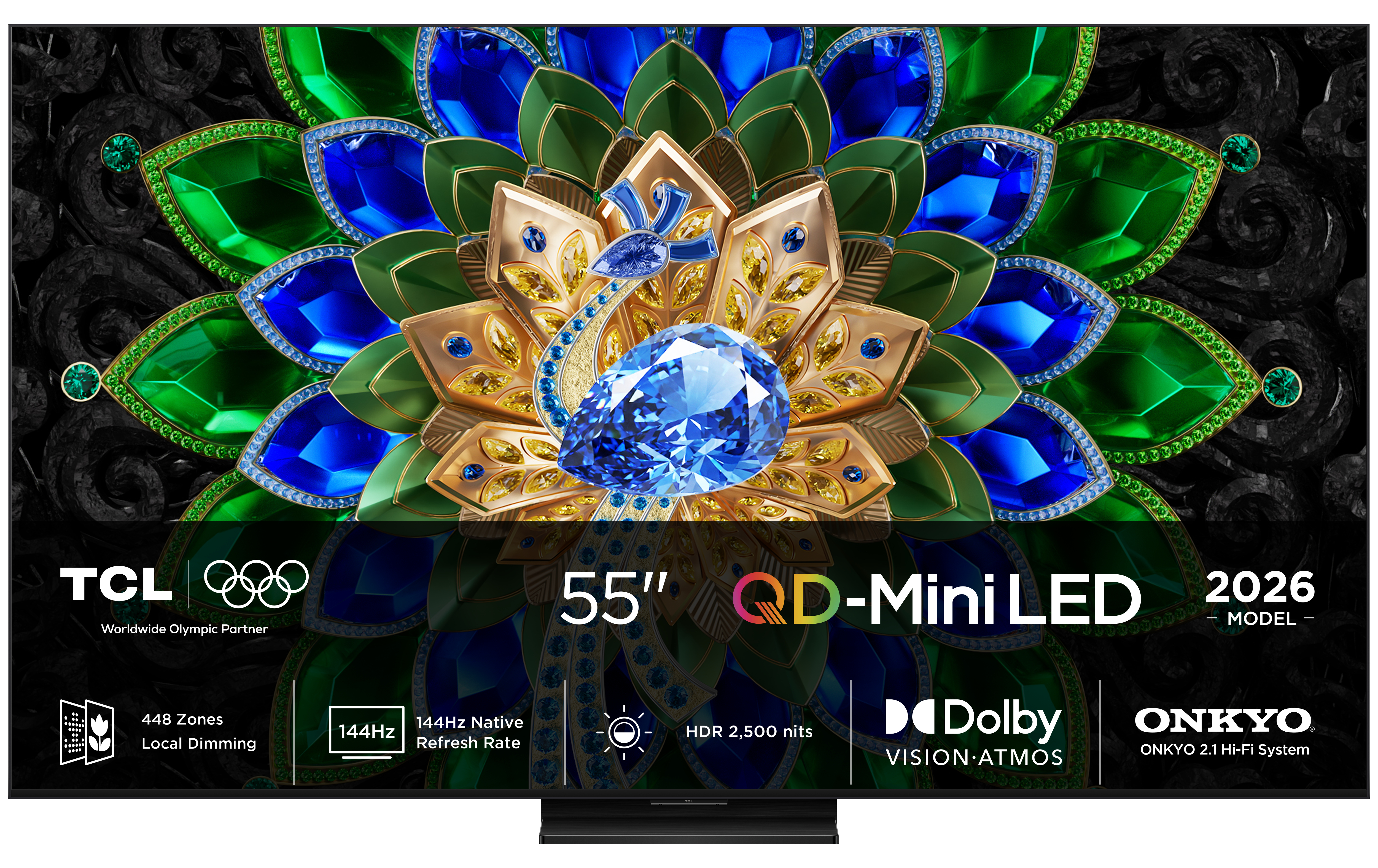 TCL - TV QD-MiniLED 139cm (55") TCL 55A400U, 4K HDR 2500 nits, Google TV, Dolby Vision IQ & Atmos, 2.0 Onkyo, 144Hz, AirPlay 2.